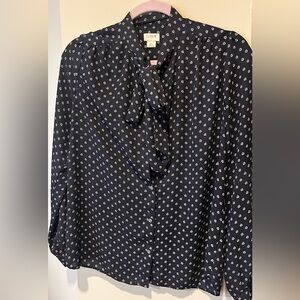 Navy Polka Dot Women's Blouse